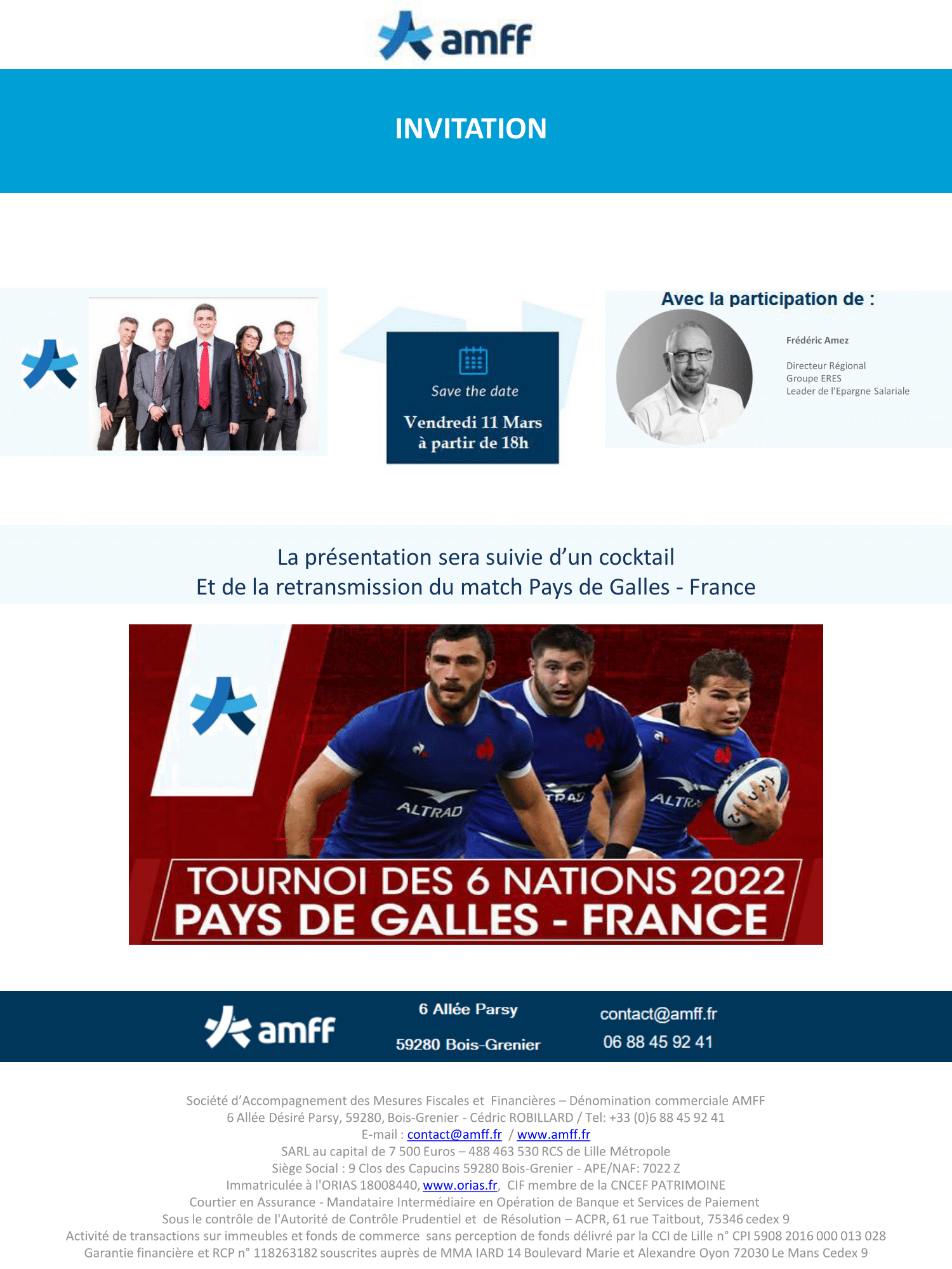 Invitation AMFF tournoi 6 nations